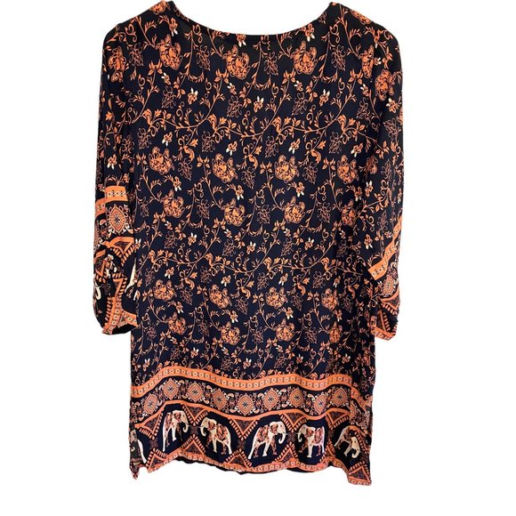 Blossom by P Peasant Top Elephant Print Women's M - Picture 6 of 11